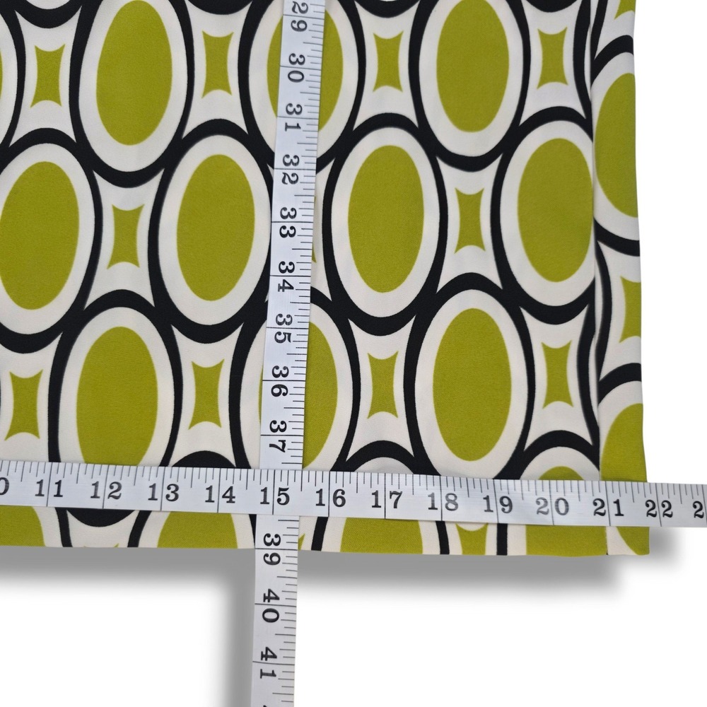 Ronni Nicole Geometric Print Sheath Dress Lime Green Black White Retro Glam 14 - Picture 9 of 9